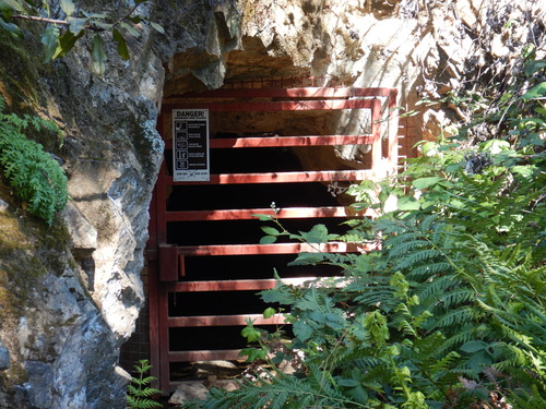 barred gate blocking human acess to a cave.